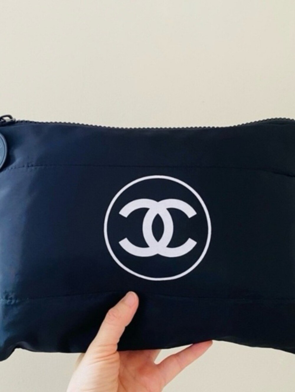 Brand New Chanel Black Puffy Padded Makeup Pouch/Clutch/iPAD Case (large size)